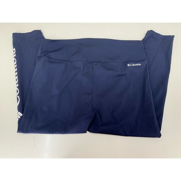 Columbia Womens Leggings Size XL Navy Blue Cropped Leg Logo - Picture 5 of 10